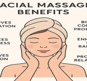 Facial massage benefits vector