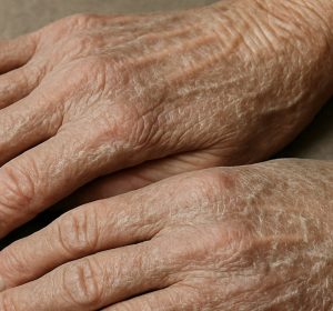 Older patient with xerosis on hands