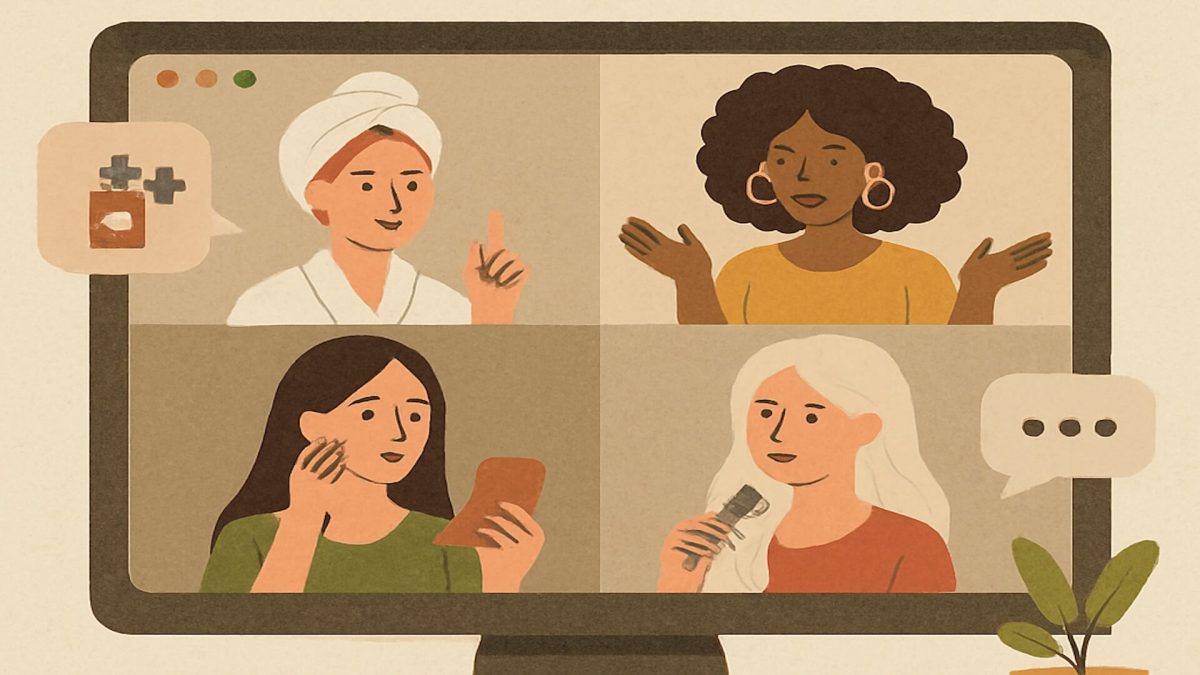 Virtual community discussion online illustration